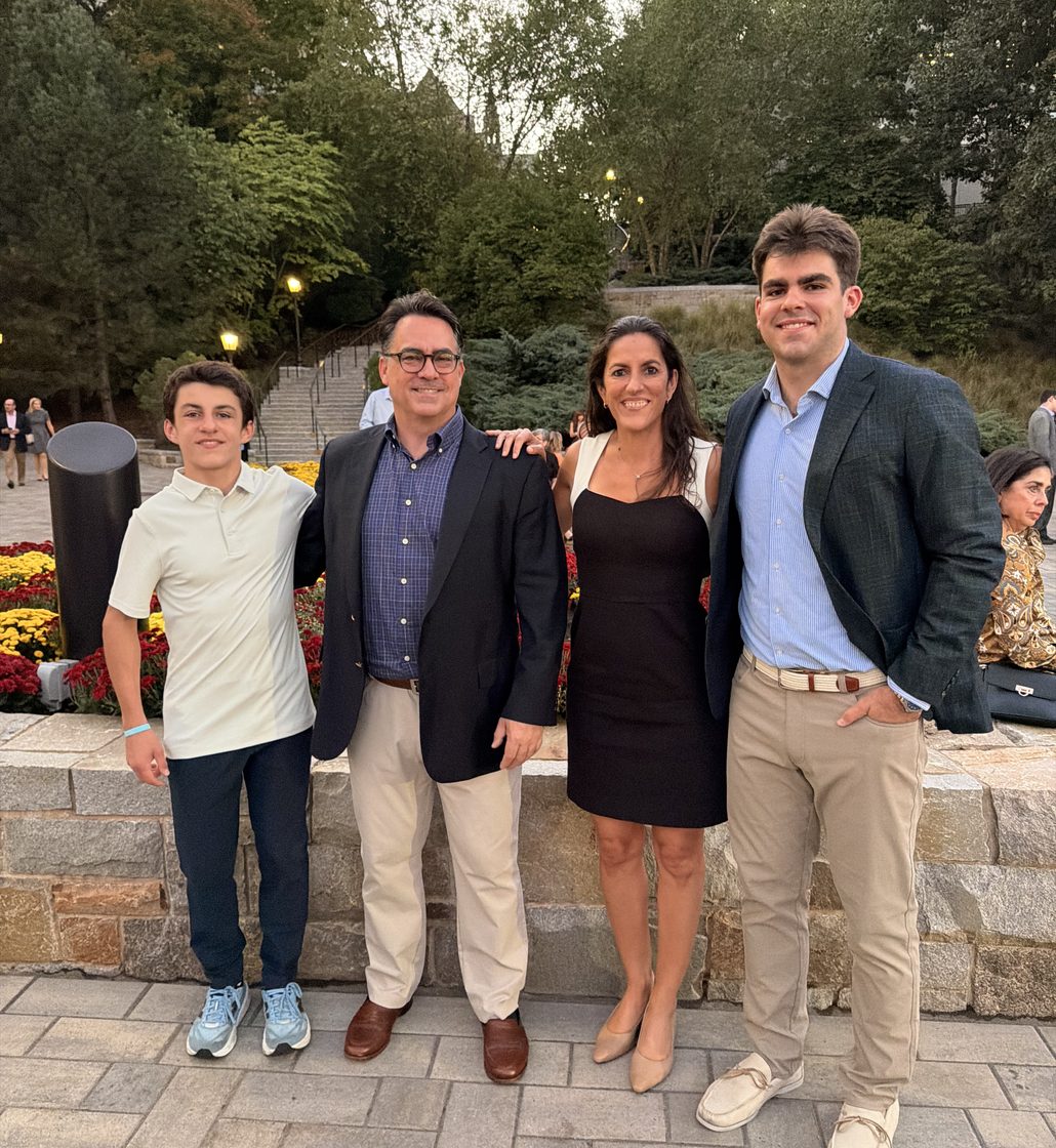 Virginia Perlado and Chad Soares with their sons