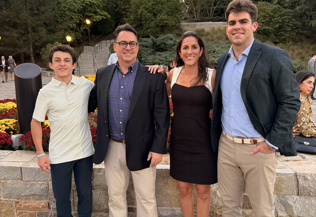 Virginia Perlado and Chad Soares with their sons